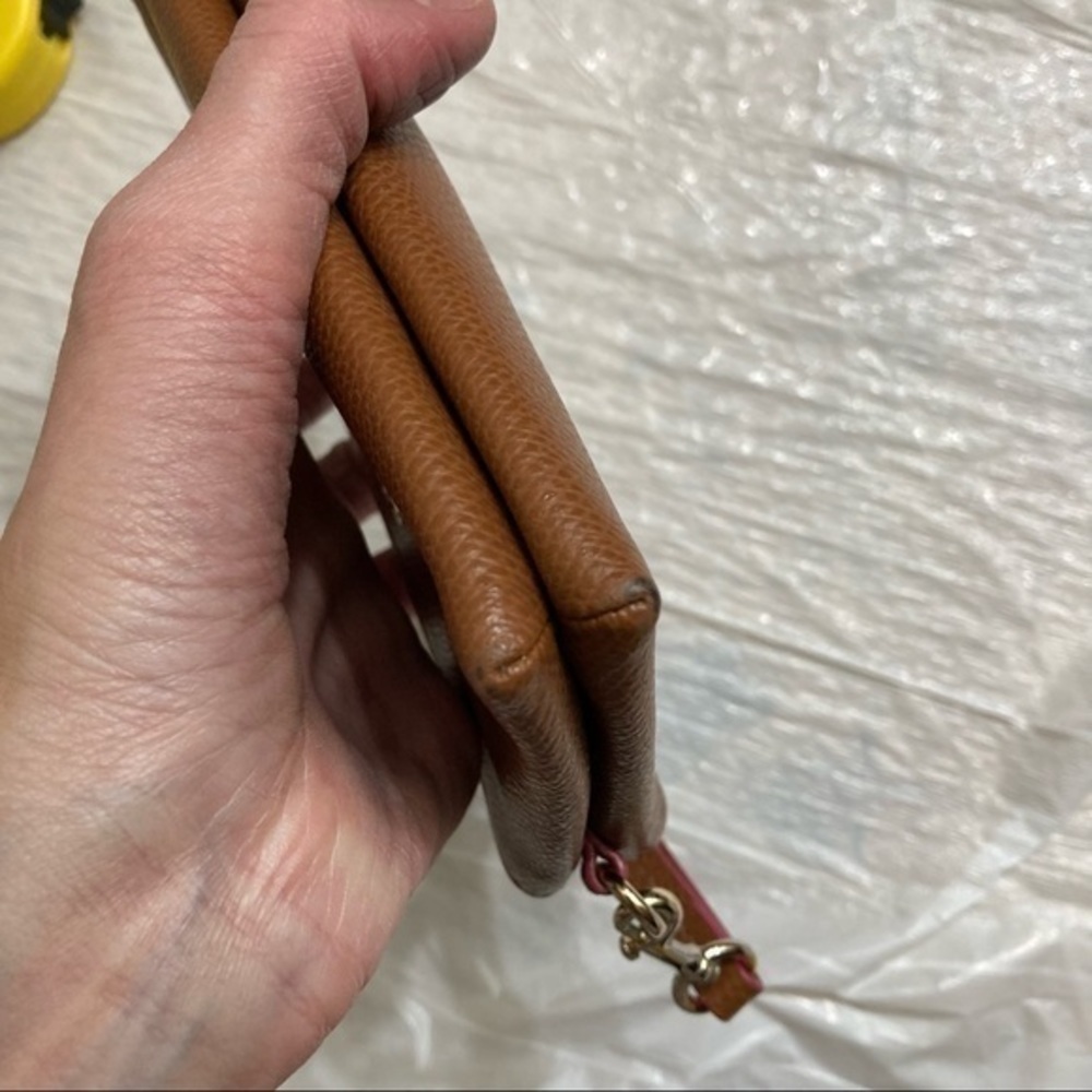 Coach brown double zipper wristlet bag - Picture 5 of 13